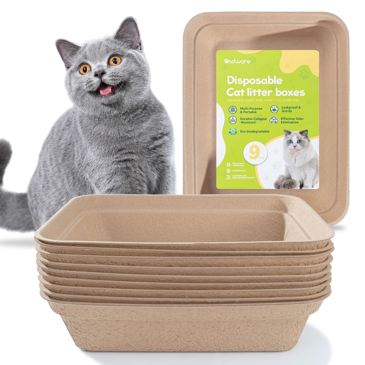 Disposable Cat Litter Box 9-Pack P170