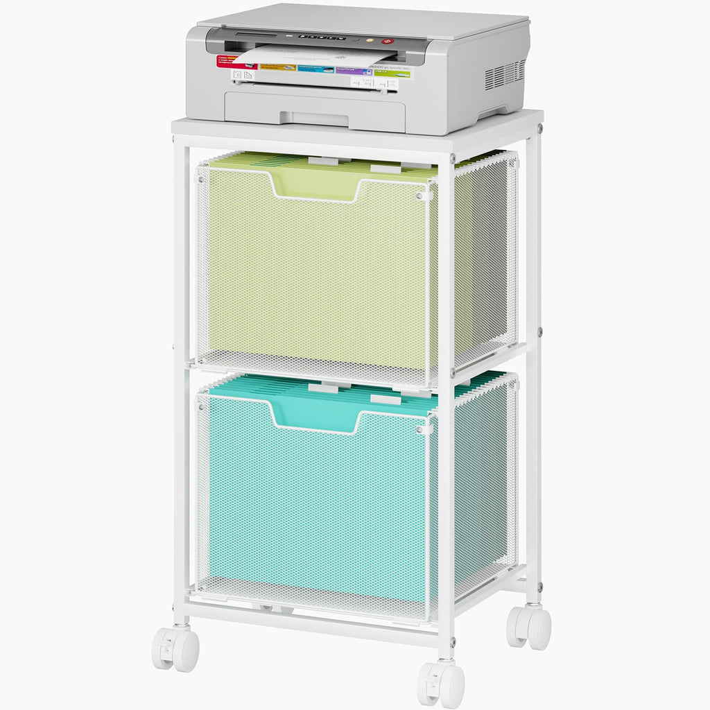 Rolling File Cart with 2 Storage Drawers S4559