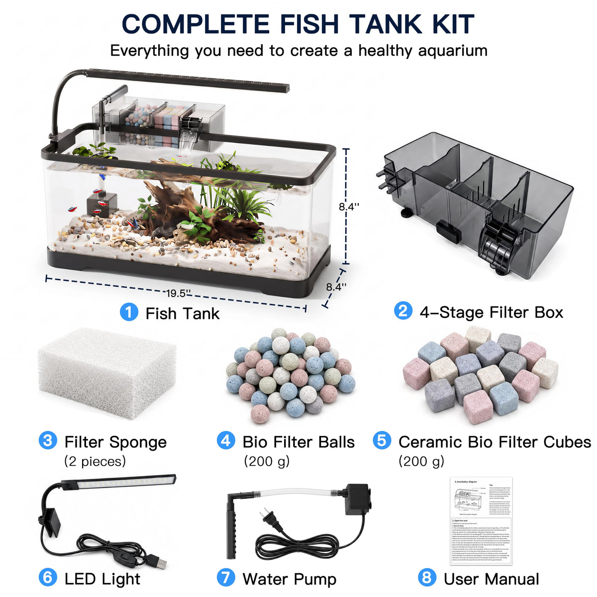 6 Gallon Betta Fish Tank V482