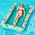 Inflatable Tanning Pool Lounger 75" x 51" Green D80712