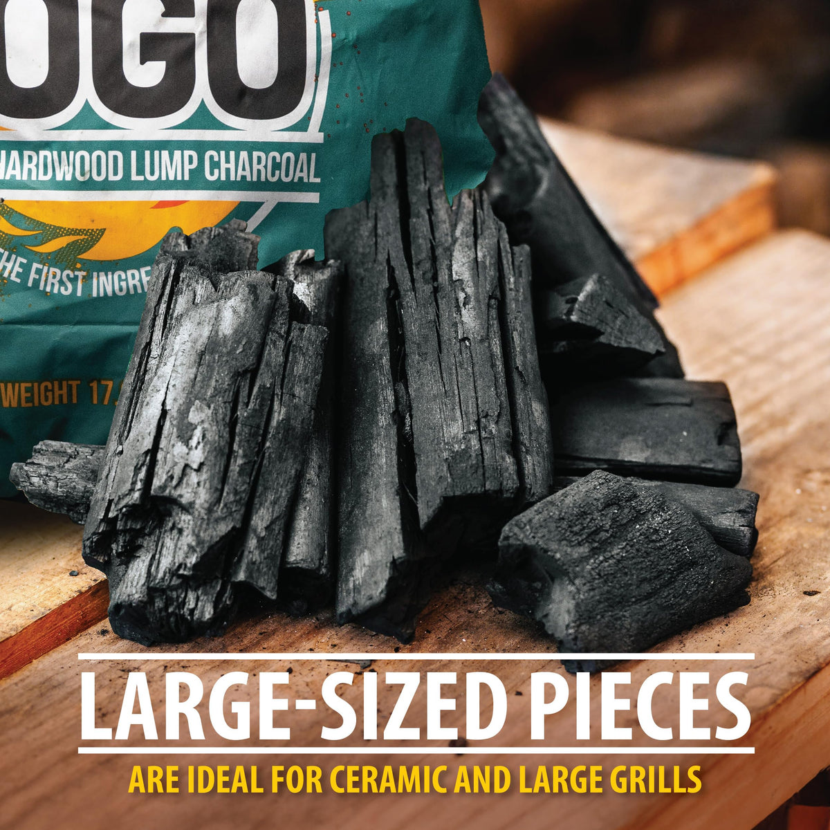 17.6 Pound Bag 2-Pack Hardwood Lump Charcoal V4954