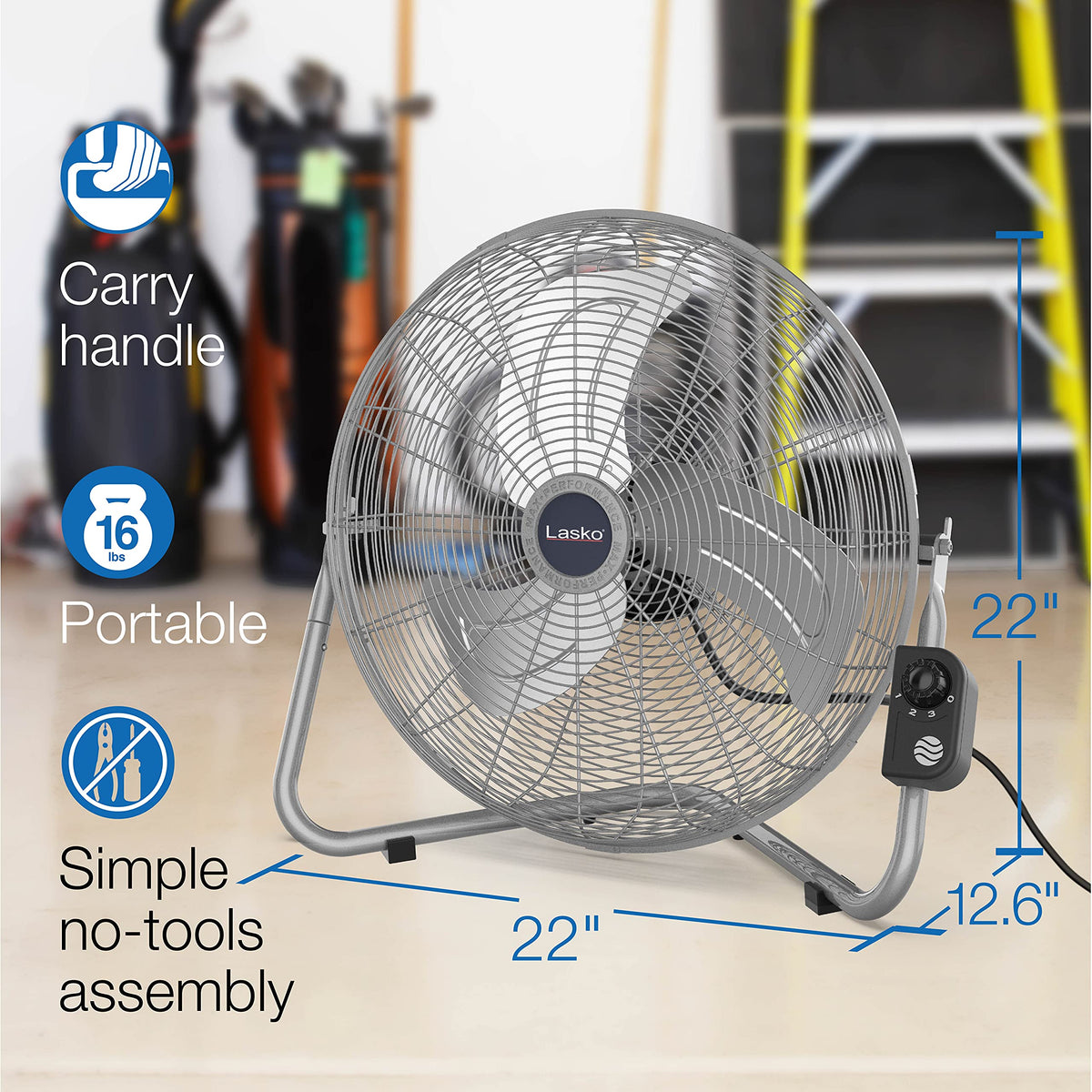 20" Silver High Velocity Wall Mount Fan S79090