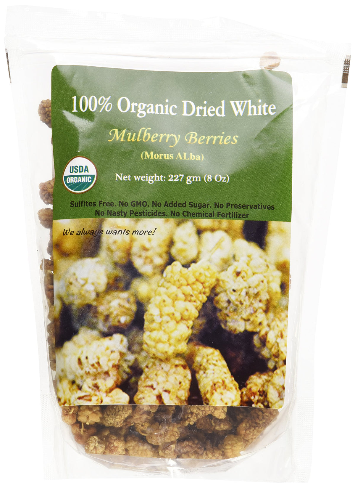 Organic Dried Mulberries 8 Oz L4965