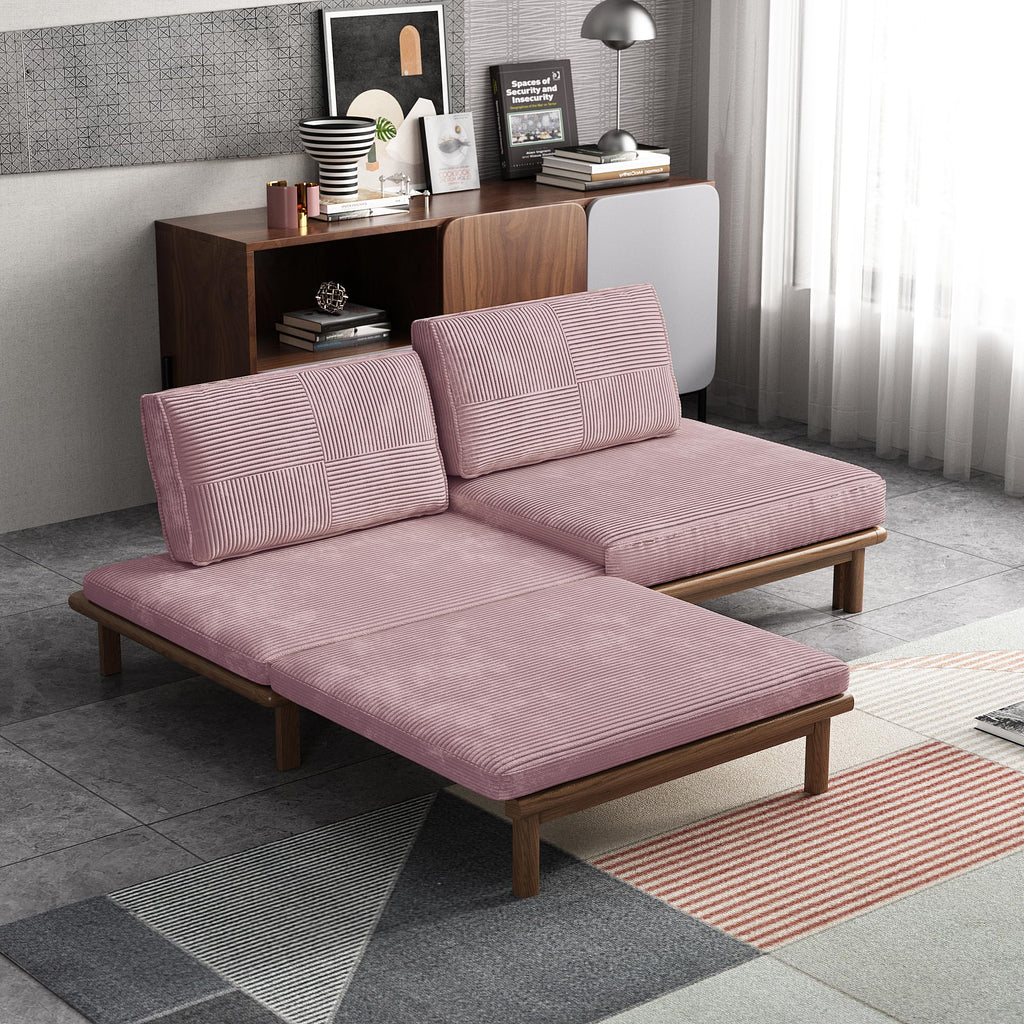 78.7" Pink Velvet Sofa Bed W81333