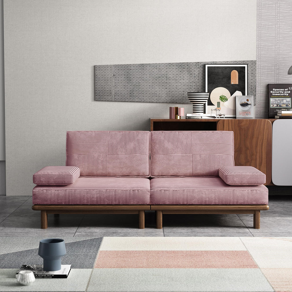 78.7" Pink Velvet Sofa Bed W81333