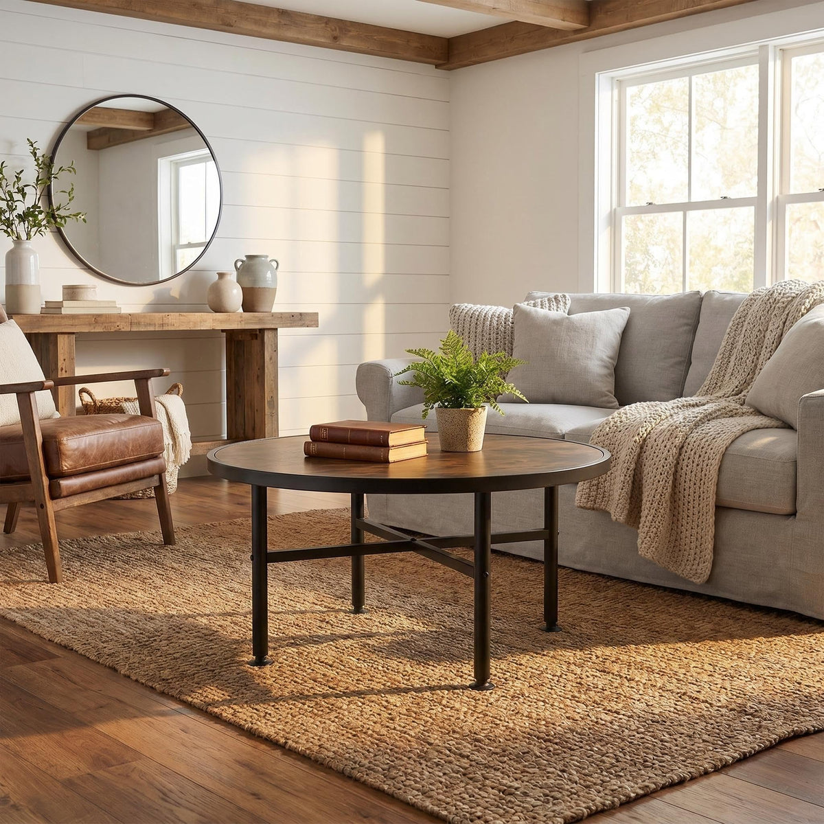 Round Wood Coffee Table L637