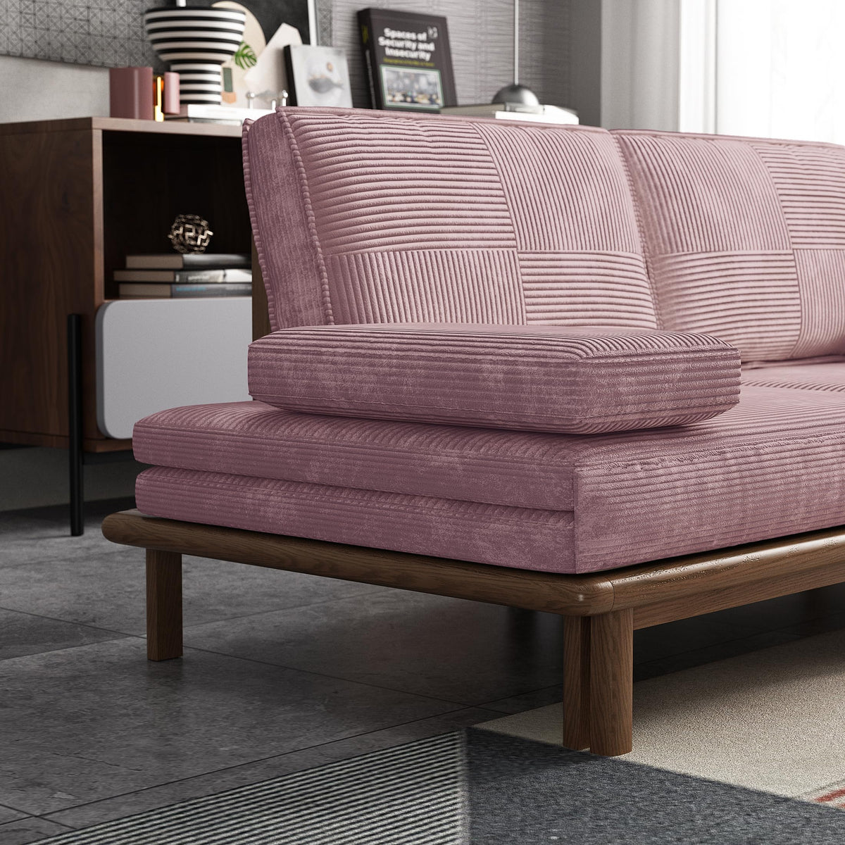 78.7" Pink Velvet Sofa Bed W81333