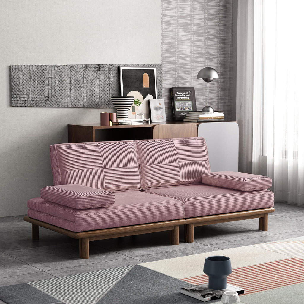 78.7" Pink Velvet Sofa Bed W81333