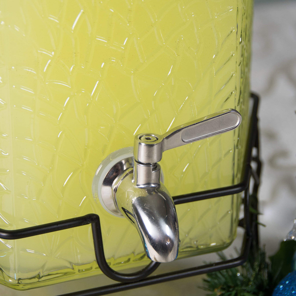 2.5 Gallon Glass Beverage Dispenser with Spigot and Stand M457805
