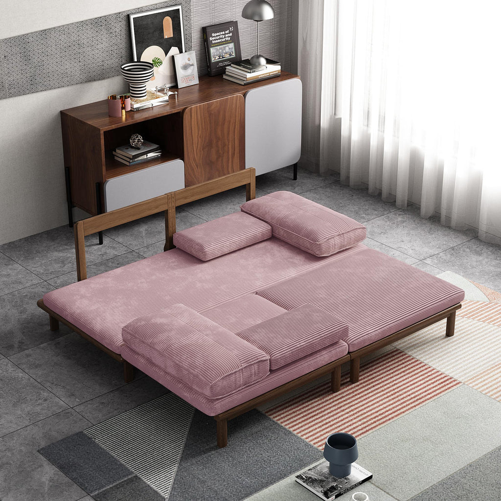 78.7" Pink Velvet Sofa Bed W81333